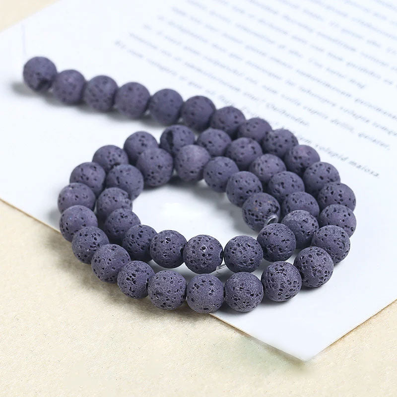 Wholesale DIY Beads 6mm Volcanic Stone Loose Beads 5 Strings/Pack OLY-BDS-JingD001